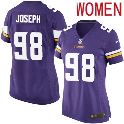 Women Minnesota Vikings 98 Linval Joseph Nike Purple Game Player NFL Jersey